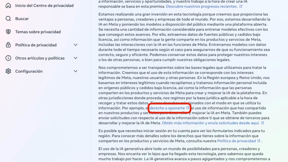 Cómo evitar que Meta utilice mi contenido en Facebook o Instagram para entrenar su IA 6 Cómo evitar que Meta utilice mi contenido en Facebook o Instagram para entrenar su IA