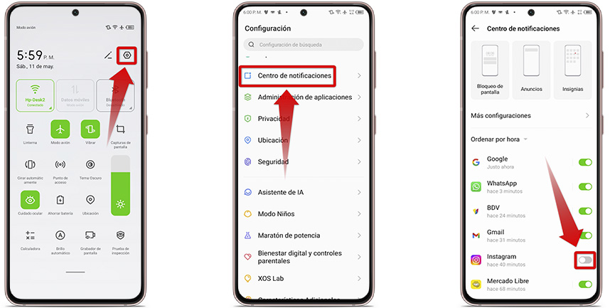 Ajusta las notificaciones