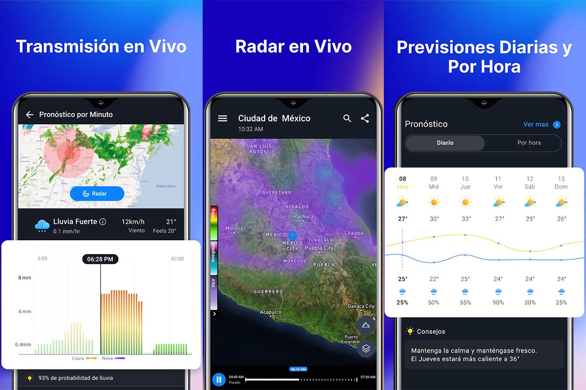¿Cuál es la mejor aplicación para ver el tiempo? Estas son mis 10 preferidas 6 Apps del tiempo para Android: 1Weather