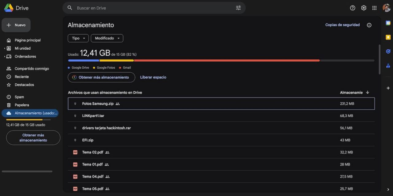 Cómo liberar espacio rápidamente en Google Drive