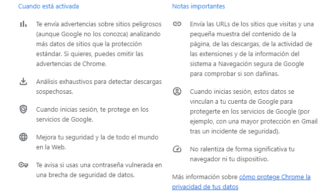 Guía paso a paso para mejorar tu seguridad en Google Chrome en PC y móvil 3 proteccion-mejorada