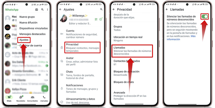 Pasos para bloquear llamadas de prefijo 967 en WhatsApp