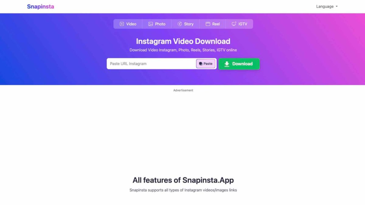 Cómo descargar cualquier vídeo de Internet 6 Snapinsta