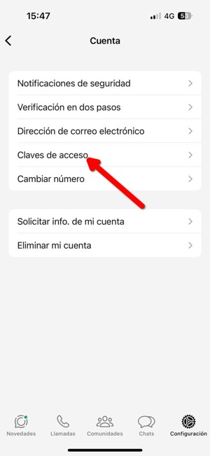 Así he configurado Passkeys en WhatsApp para iniciar sesión sin código SMS 3 activar-las-passkeys-en-whatsapp-2