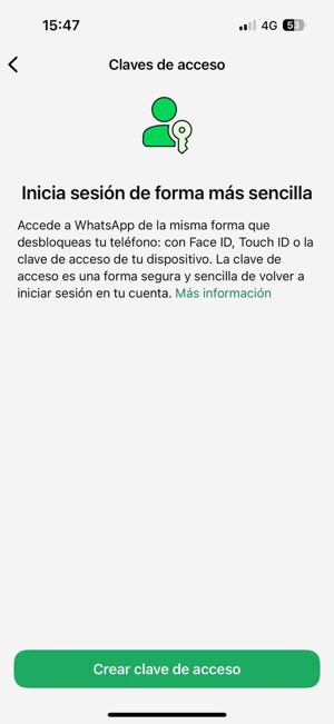 Así he configurado Passkeys en WhatsApp para iniciar sesión sin código SMS 4 activar-las-passkeys-en-whatsapp-3
