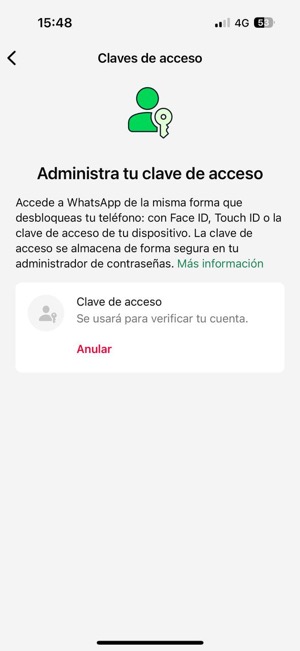 Así he configurado Passkeys en WhatsApp para iniciar sesión sin código SMS 6 activar-las-passkeys-en-whatsapp-5