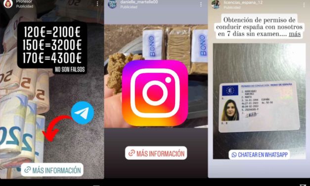 Drogas, tarjetas robadas y billetes y carnés falsos, Instagram tiene un problema con la publicidad