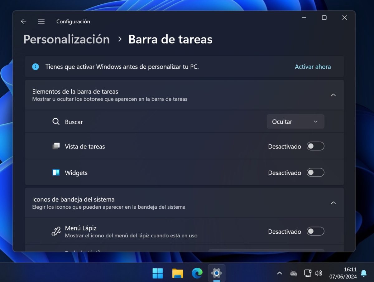 Una barra de tareas minimalista es clave para eliminar distracciones