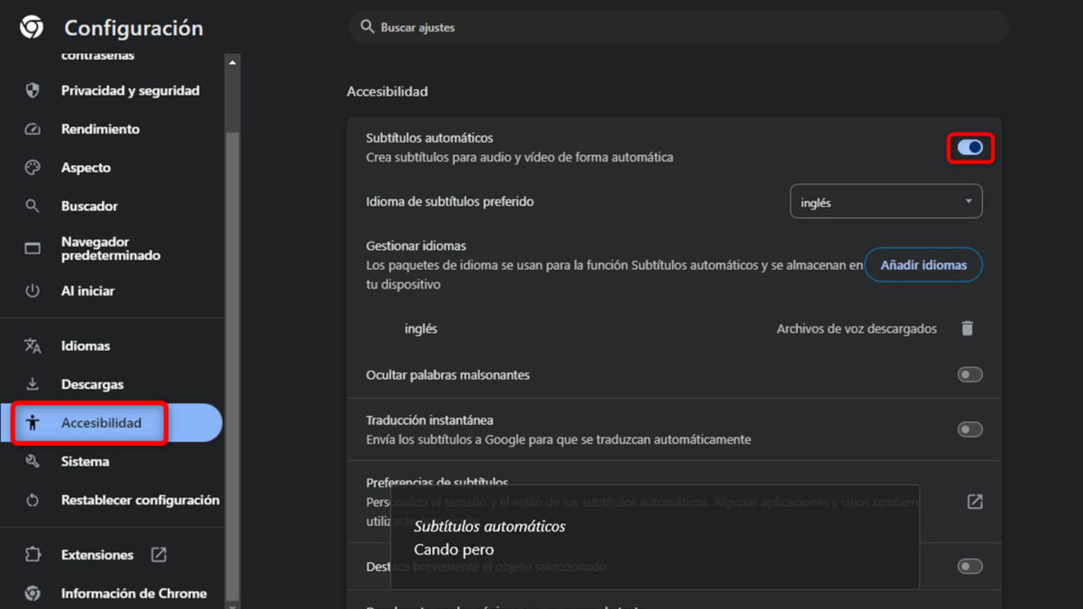 9 funciones casi desconocidas que utilizo en Google Chrome 7 Funciones casi desconocidas que utilizo en Google Chrome: subtítulos automáticos