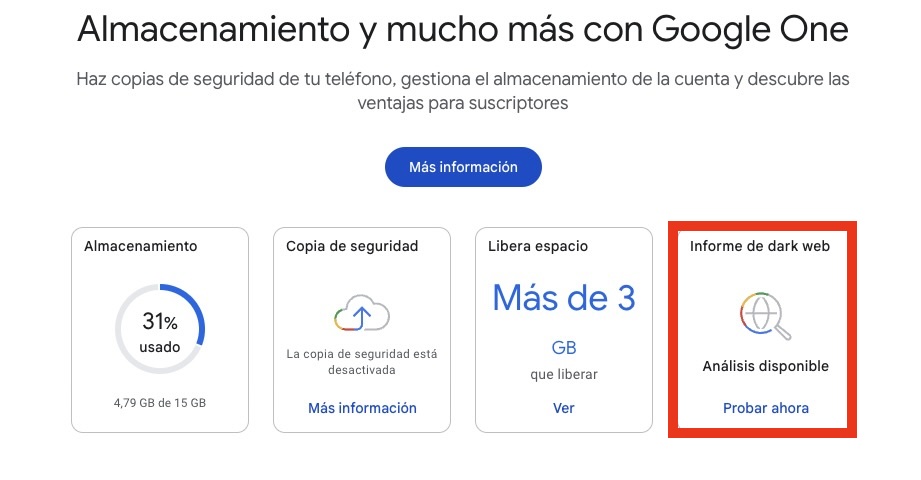 ¿Tus datos han sido filtrados? Te recomiendo estas herramientas para descubrirlo 3 Google One