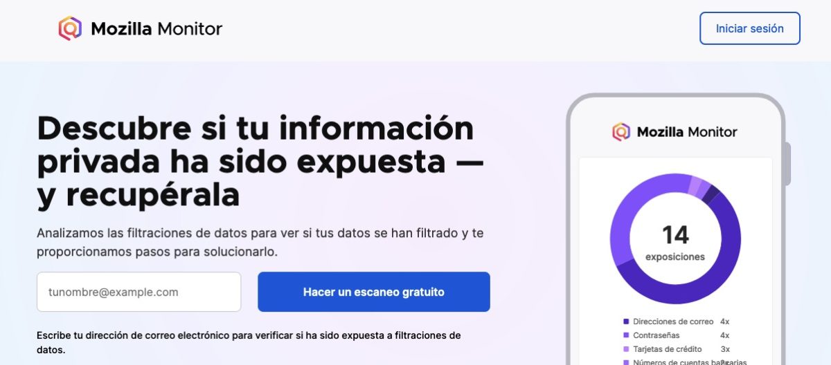 ¿Tus datos han sido filtrados? Te recomiendo estas herramientas para descubrirlo 6 Mozilla Monitor