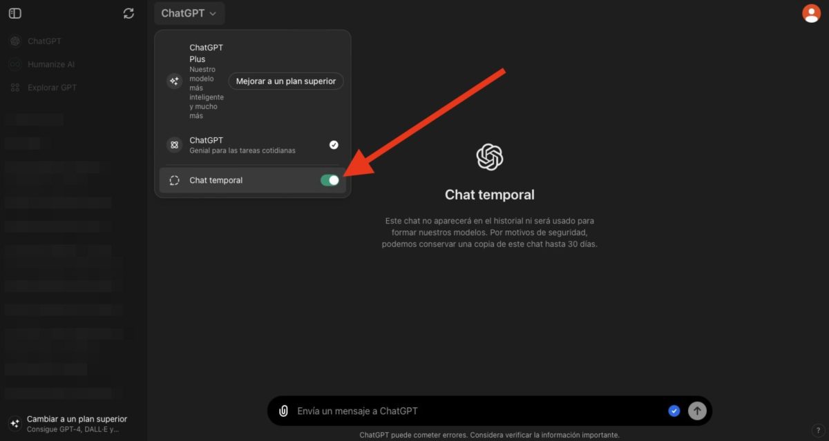 Así estoy usando ChatGPT de forma totalmente privada 2 Este es el modo incógnito de ChatGPT
