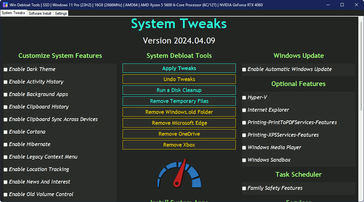 Win Debloat Tools para eliminar la telemetría