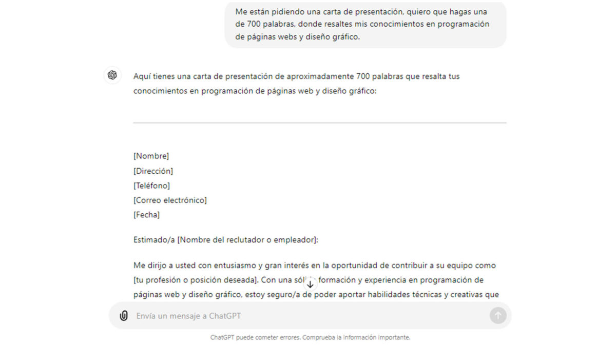 Trucos para ser más productivo con ChatGPT: redactor de CVs