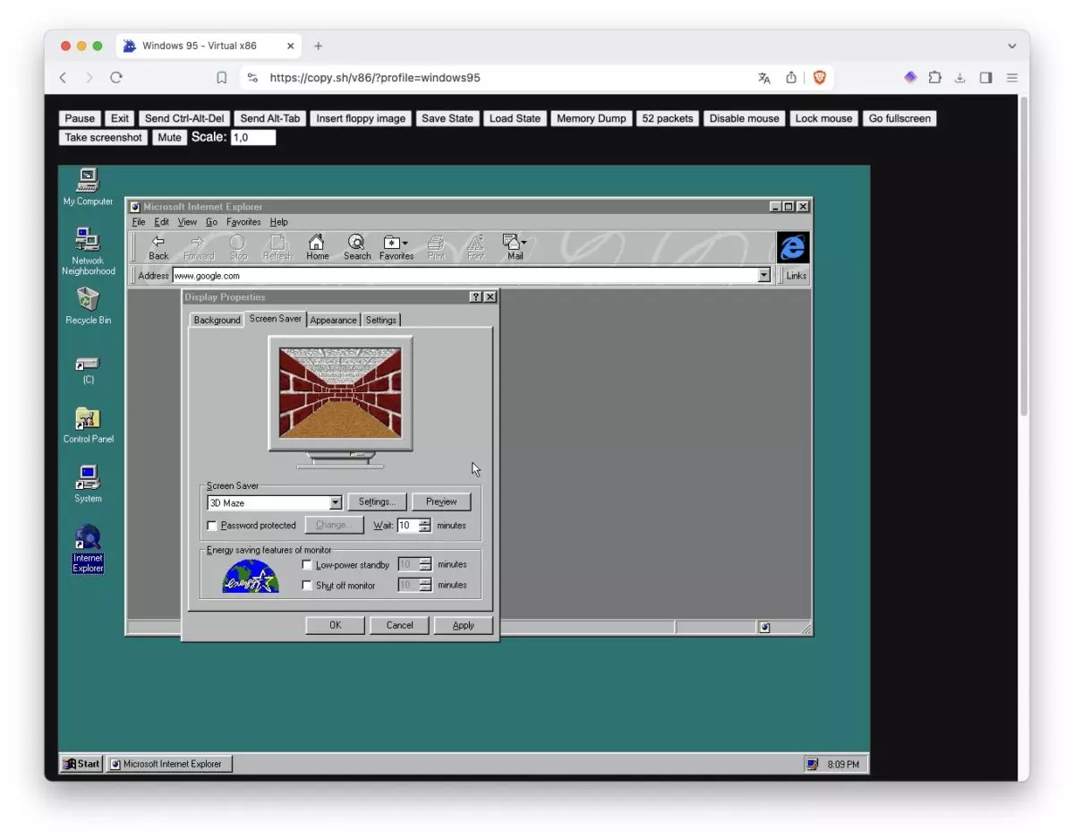 Eres un nostálgico? Así puedes ejecutar Windows 95 en tu navegador