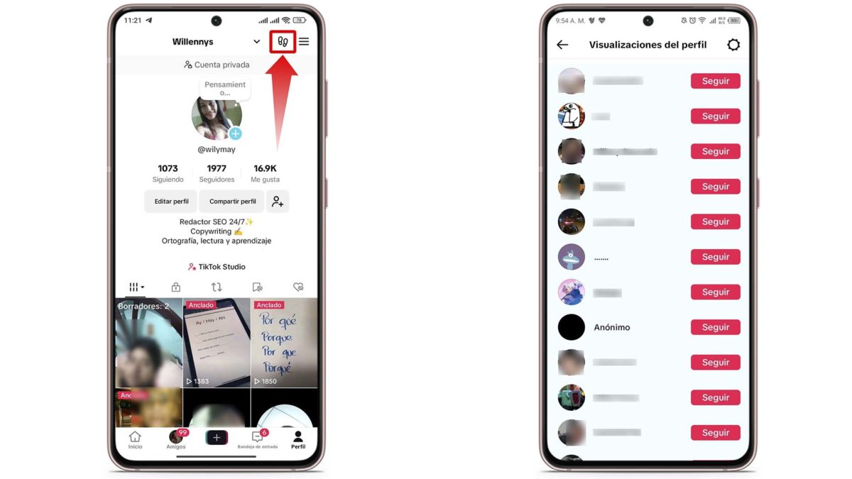 Forma rápida de ver quién ha visto tu perfil en TikTok