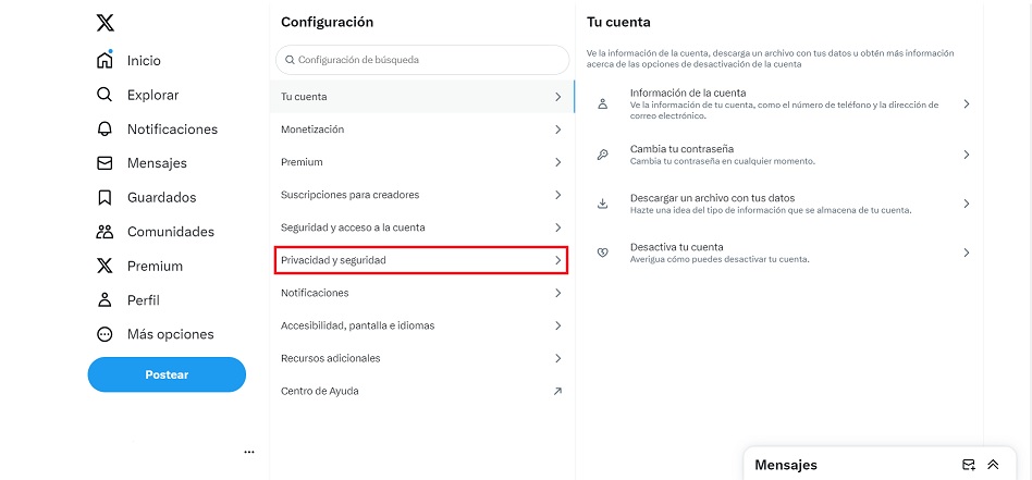 Elon Musk usa tus datos para entrenar su IA en Twitter; así puedes impedirlo 9 Elon Musk usa tus datos para entrenar su IA en Twitter impedirlo pasar cuenta publica privada paso 3
