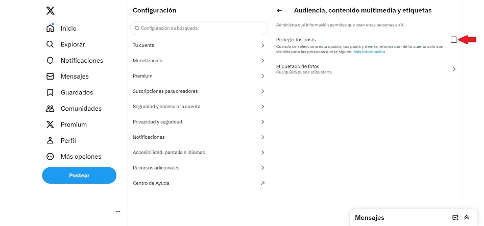Elon Musk usa tus datos para entrenar su IA en Twitter; así puedes impedirlo 11 Elon Musk usa tus datos para entrenar su IA en Twitter impedirlo pasar cuenta publica privada paso 5