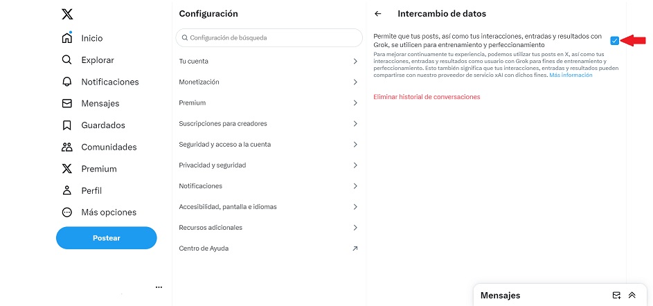 Elon Musk usa tus datos para entrenar su IA en Twitter; así puedes impedirlo 6 Elon Musk usa tus datos para entrenar su IA en Twitter paso 6 para impedirlo