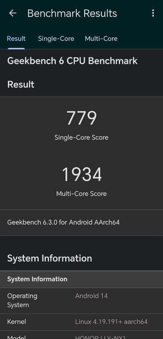 Mi experiencia con el HONOR 200 Lite tras un mes de uso 6 geekbench-honor-200-lite