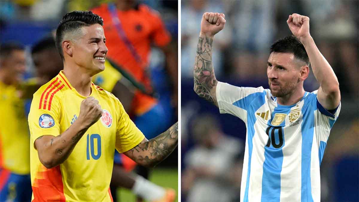 Horario y dónde ver por Internet la final Argentina-Colombia de la Copa América 2 messi james