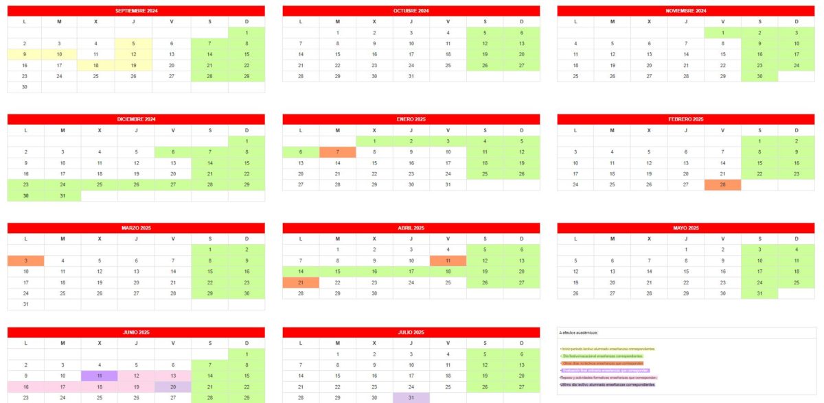 Calendario escolar madrid 2024 y 2025 3