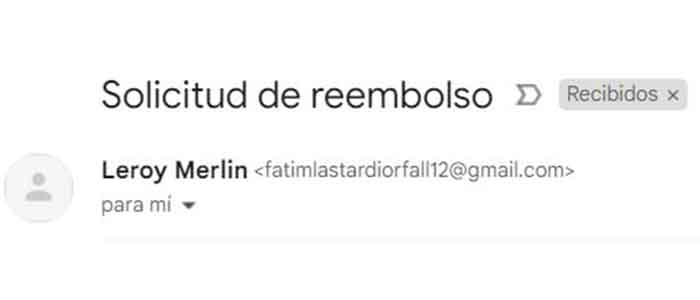 Mucho cuidado si recibes un correo electrónico de Leroy Merlin, podría ser una estafa 3 correo leroy merlin
