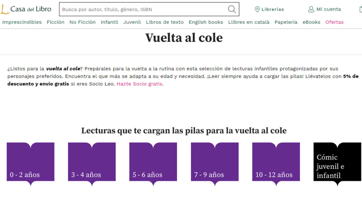 Las mejores páginas web para comprar libros de texto baratos para la vuelta al cole 5 Las mejores páginas web para comprar libros de texto baratos para la vuelta al cole: Casa del Libro