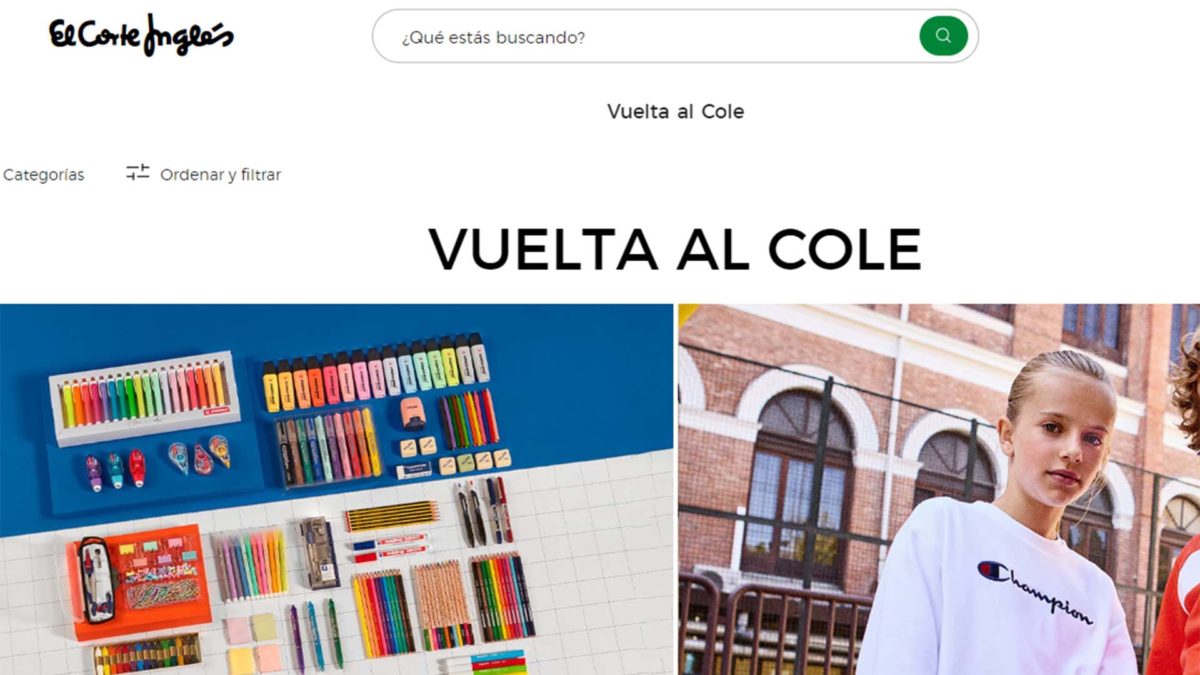 Las mejores páginas web para comprar libros de texto baratos para la vuelta al cole 3 Las mejores páginas web para comprar libros de texto baratos para la vuelta al cole: El Corte Inglés