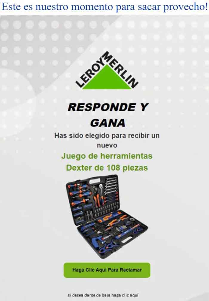 Mucho cuidado si recibes un correo electrónico de Leroy Merlin, podría ser una estafa 2 leroy marin estafa correo