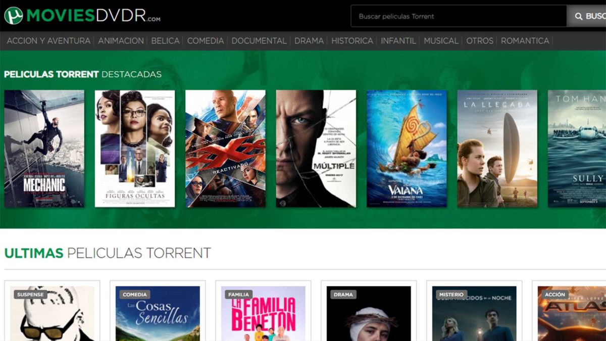 Mejores páginas para descargar archivos torrent que funcionan en España: MOVIESDVDR