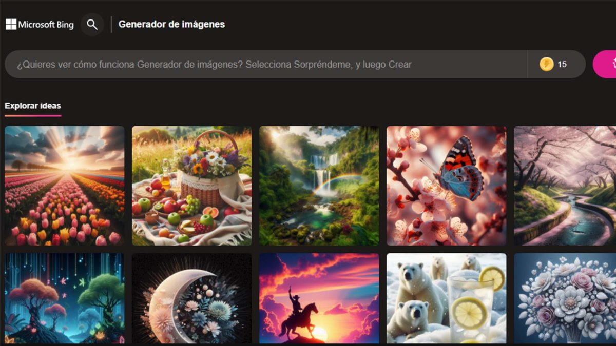 Modelos de IA para generar imágenes: Bing