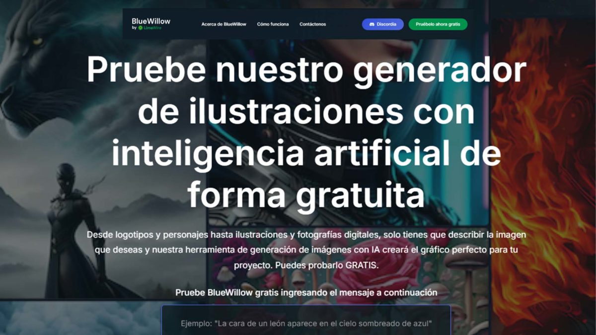 Modelos de IA para generar imágenes: BlueWillow