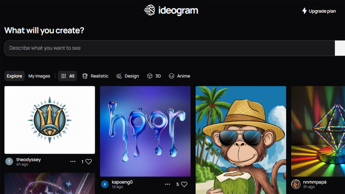 Modelos de IA para generar imágenes: Ideogram.ai