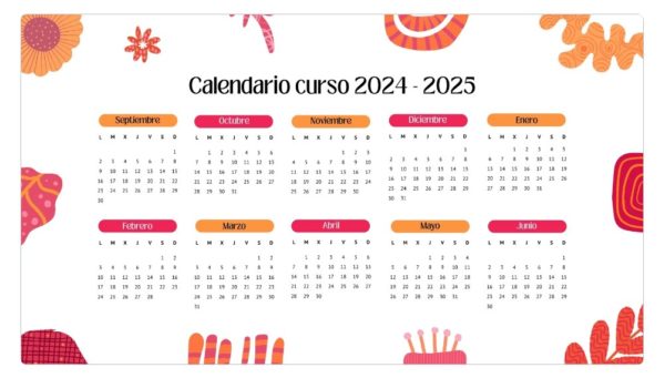 Calendario 2024 escolar 2025 para imprimir 6