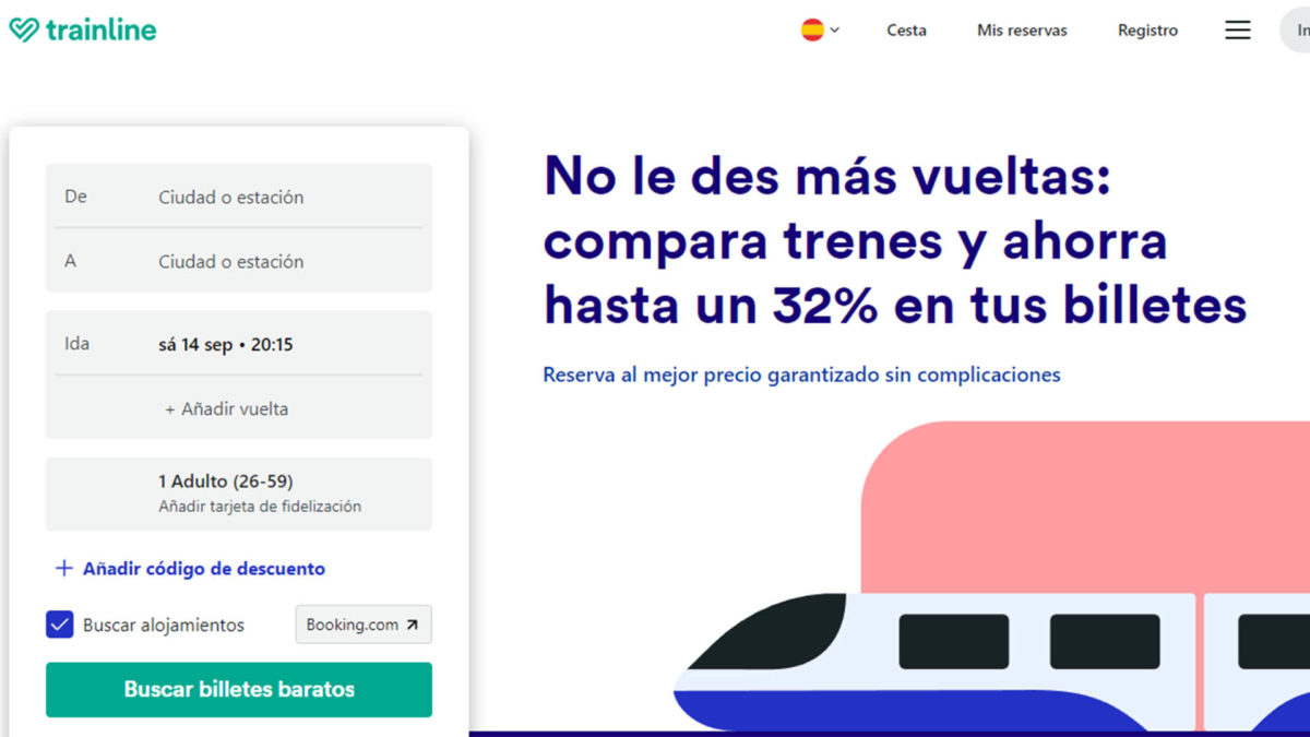 Mejores webs para comprar billetes de tren baratos en España: Trainline