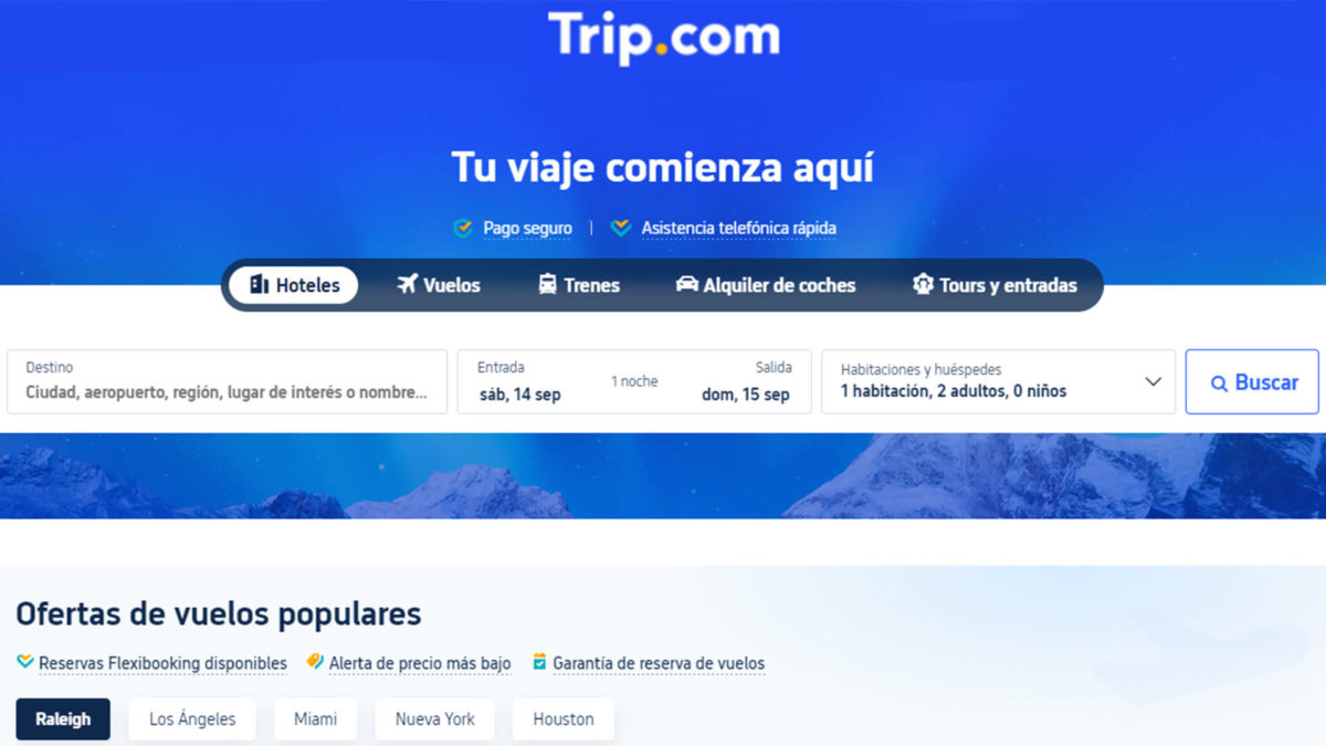 Mejores webs para comprar billetes de tren baratos en España: Trip.com