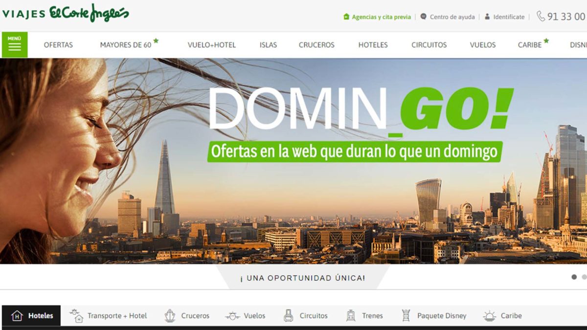 Mejores webs para comprar billetes de tren baratos en España: Viajes El Corte Inglés
