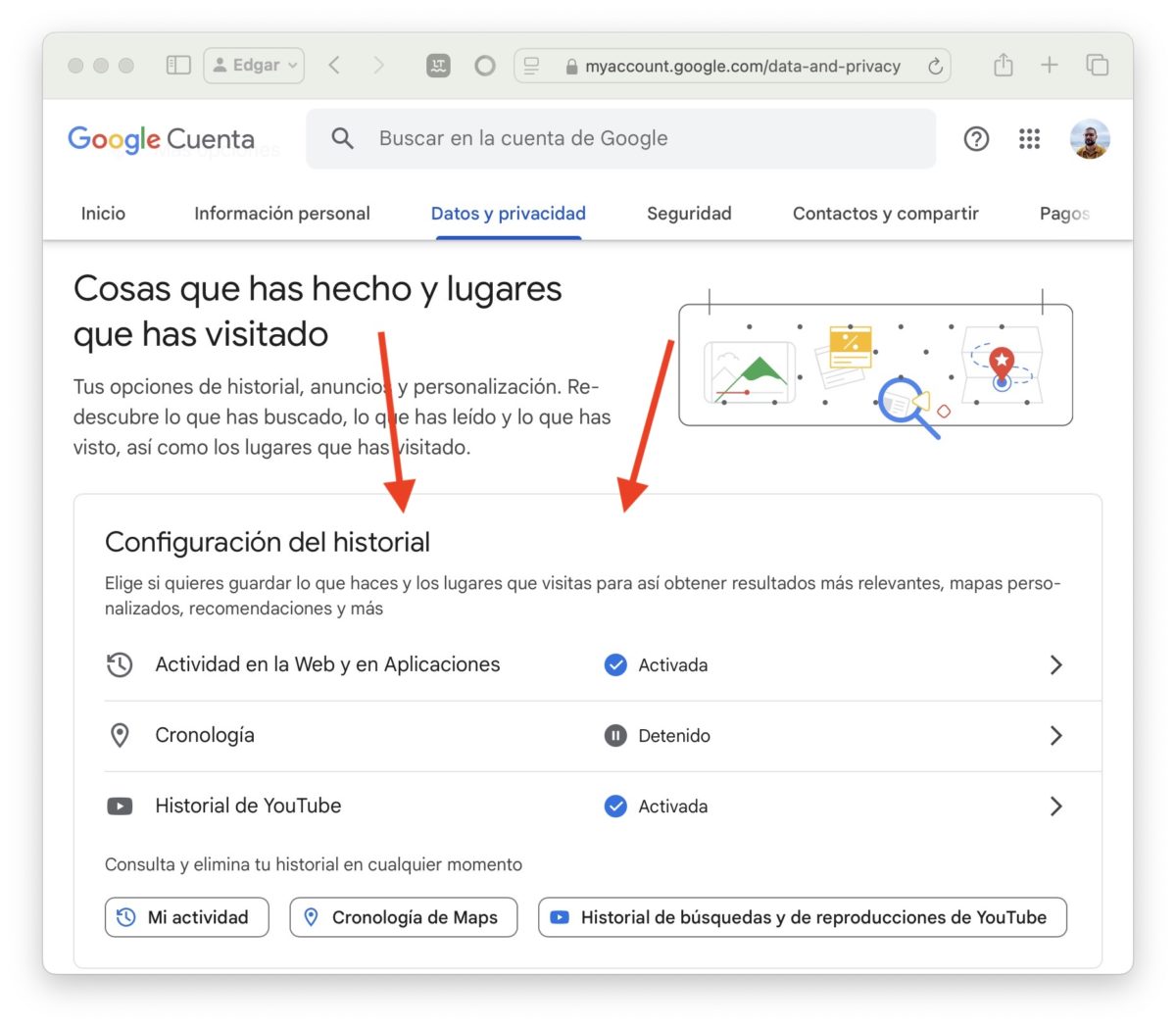 Así es como he reforzado mi privacidad eliminando mi actividad en la cuenta de Google 3 Así es como he reforzado mi privacidad eliminando mi actividad en la cuenta de Google