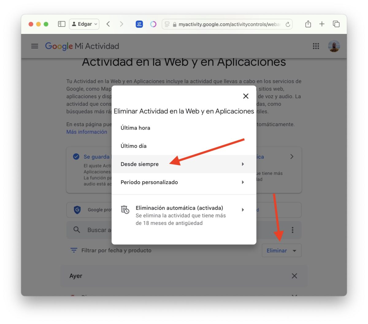 Así es como he reforzado mi privacidad eliminando mi actividad en la cuenta de Google 5 Así es como he reforzado mi privacidad eliminando mi actividad en la cuenta de Google