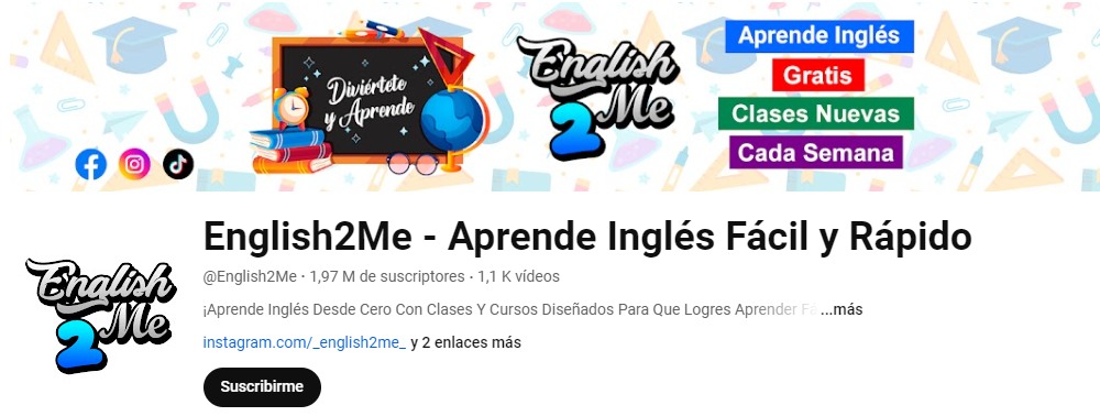 Los 8 mejores canales de YouTube para aprender inglés en 2024 6 english2me aprende ingles