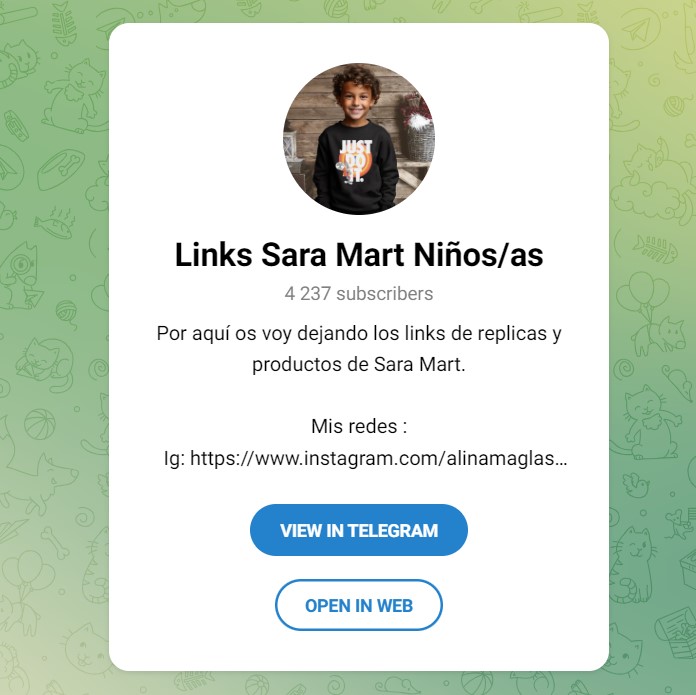 links sara mart niños