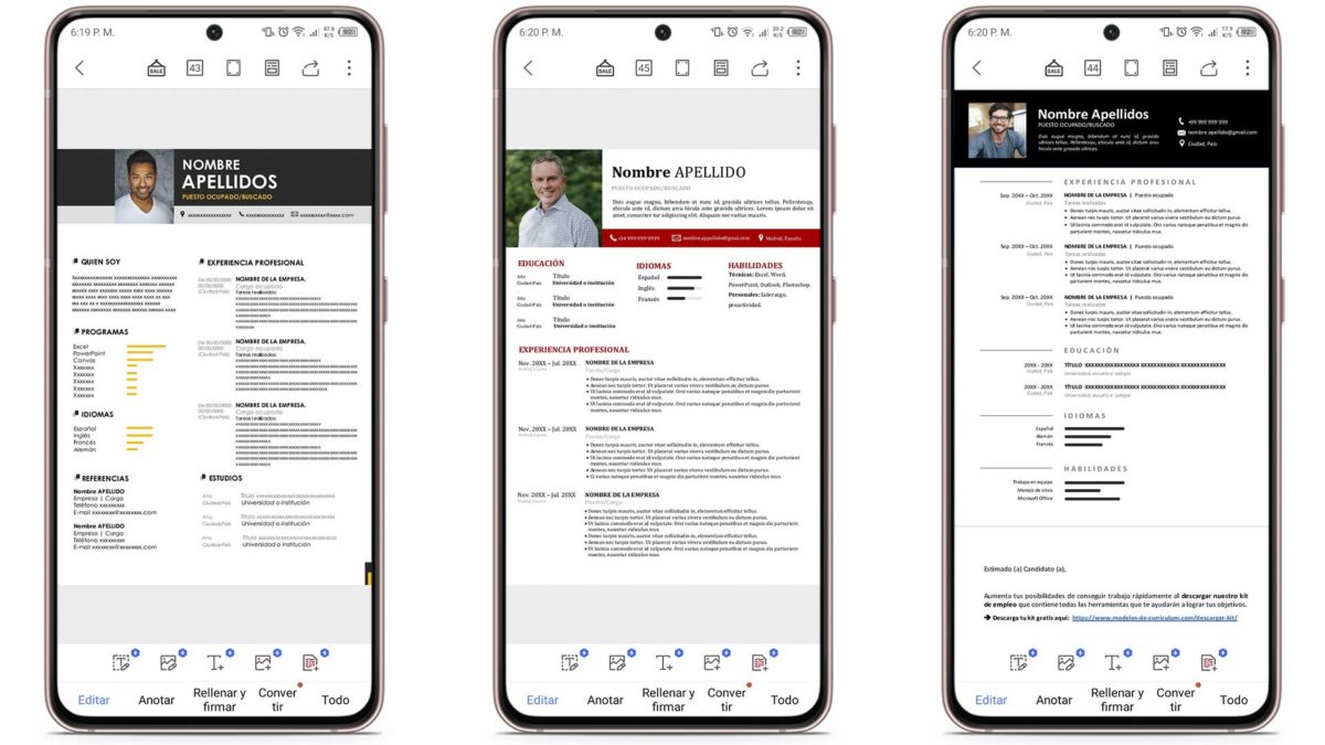 Plantillas de currículum gratis para descargar en Word y PDF: estilo limpio