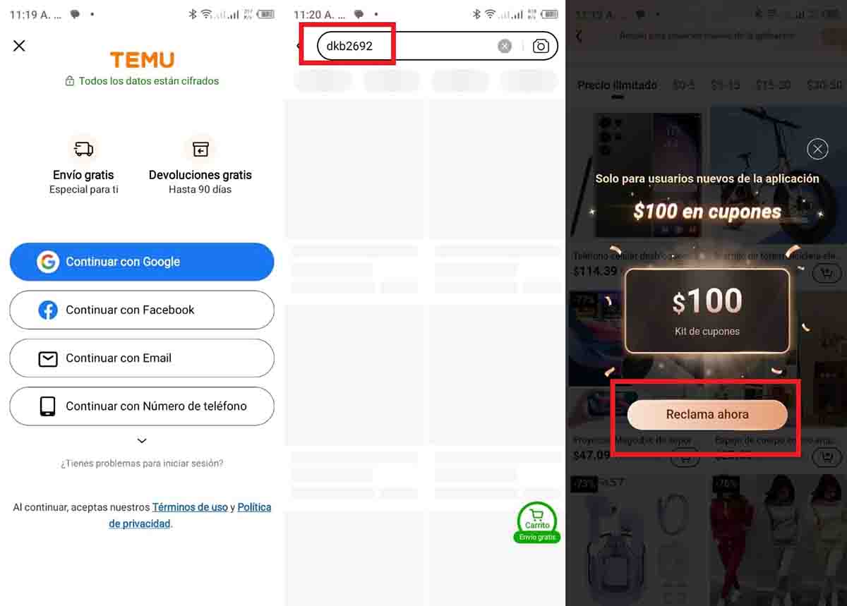 reclamar kit de cupon