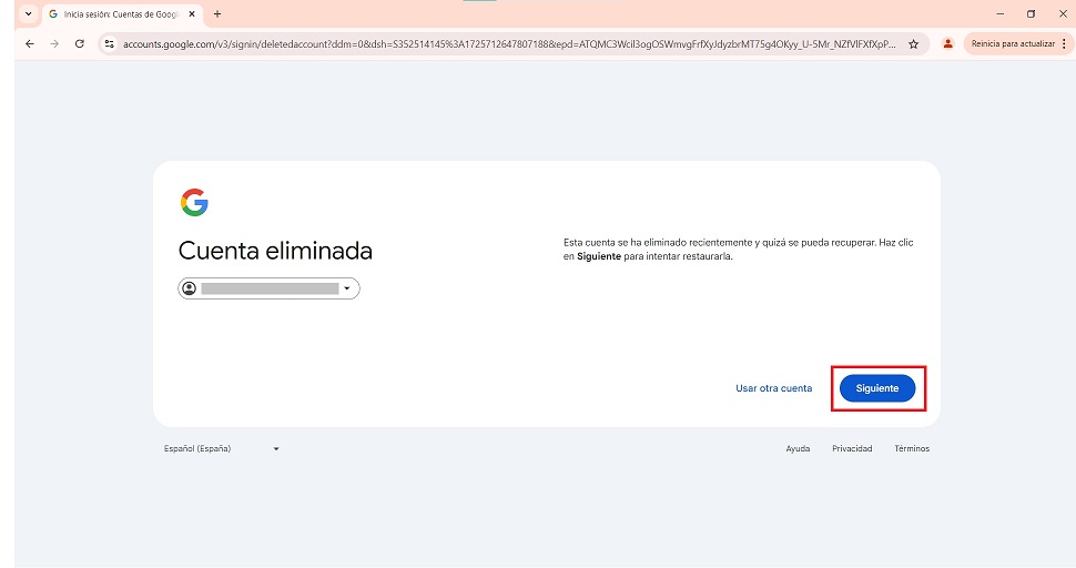 Cómo eliminar una cuenta de Google para siempre: tutorial paso a paso 10 recuperar una cuenta de google eliminada paso 2