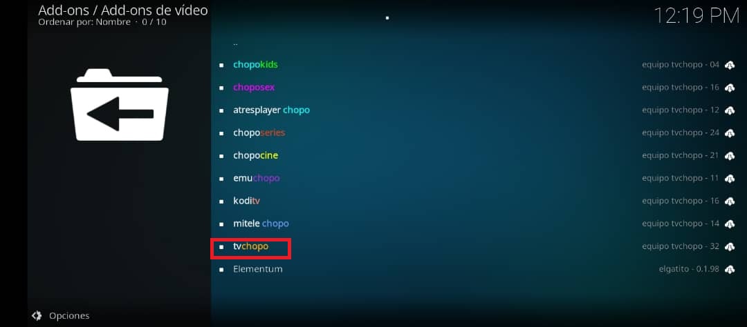 addon tv chopo video