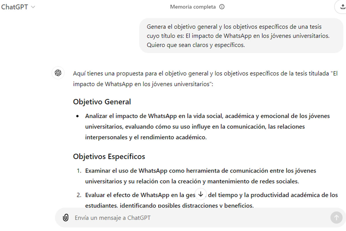 Cómo usar ChatGPT para hacer una tesis: establece los objetivos de tu estudio