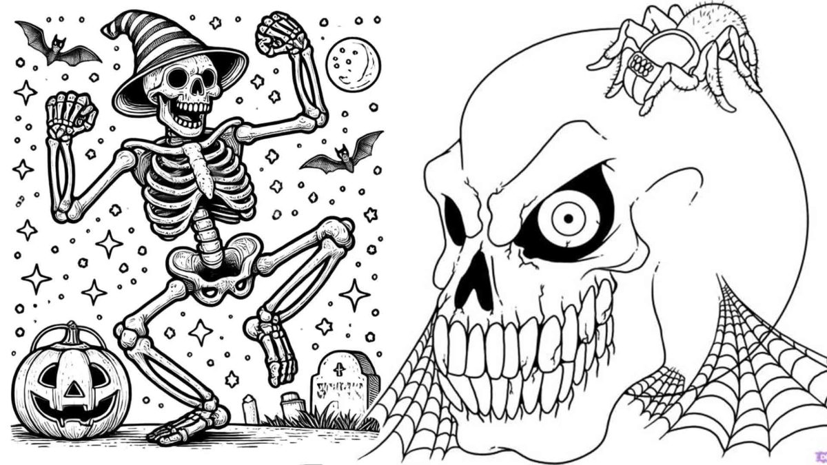 10 dibujos de Halloween de calavera para colorear