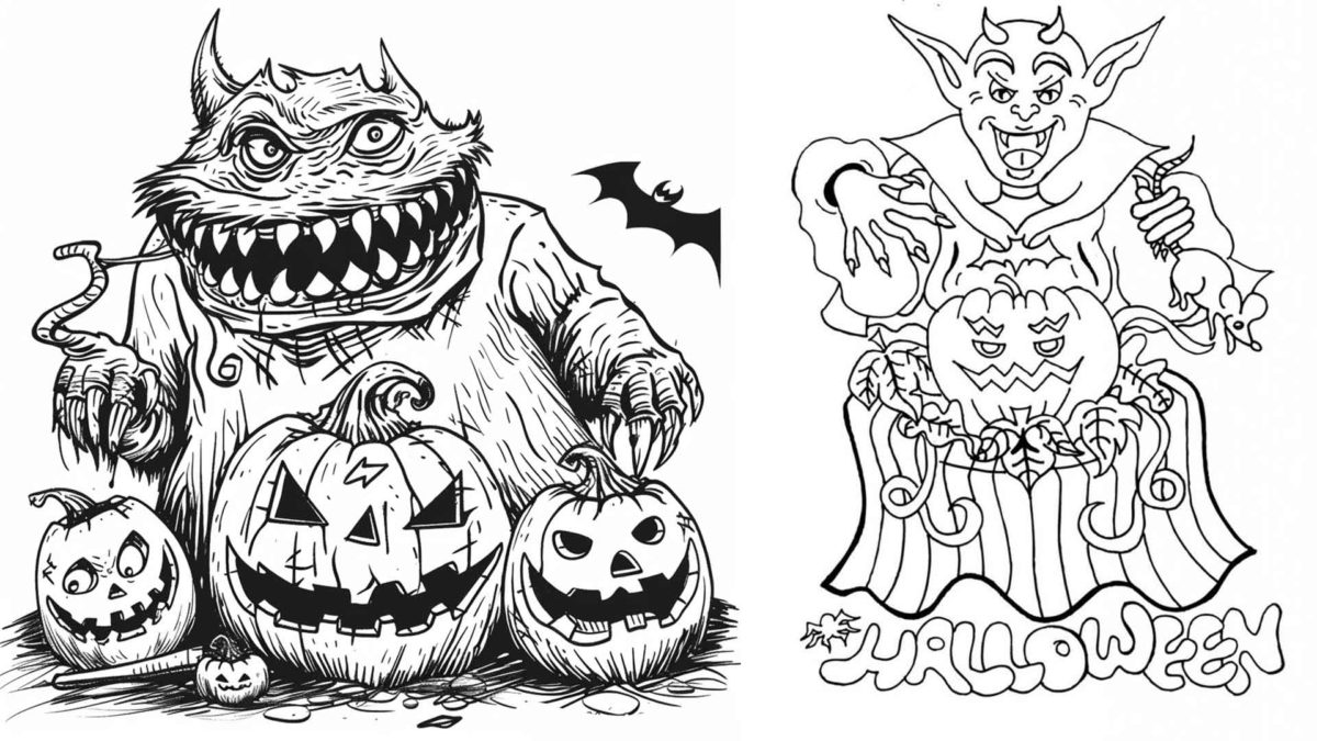 10 dibujos de Halloween de demonios para colorear