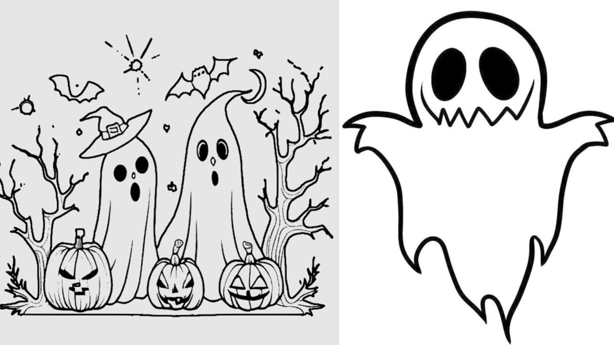 10 dibujos de Halloween de fantasmas para colorear